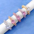 Classic S925 Silver Set Cz Ring Diamond Wedding Ring Couple Engagement Band Bridal Rings Jewelry Women