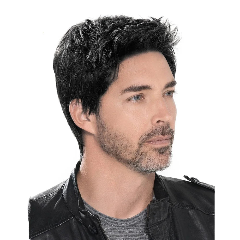 Durable Cheap Wholesale Rose Base Machine Made Wigs for Man