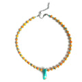 Bumblebee  and Turquoise 925 Sterling Silver Gemstone Necklace