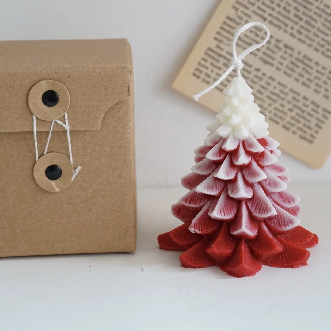 Handmade Christmas Tree Shape Soy Wax and Beeswax Scented Candles Creative Home Decoration and Birthdays