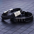 DIY Weave Bracelet Engraved Letter Stainless Steel Bracelet for Men With Stainless Steel Clasp
