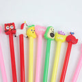 OEM Custom 2D 3D Animal Figurines Soft Rubber PVC Pencil Topper Decoration Silicone Cartoon Pen Toppers for Students Souvenir