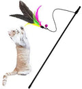 Pearl Pheasant Feather With Bell Toy Cat Teaser Wand Interactive Cat Toys Scratcher Fire Feather Plaything Cat Stick Toy