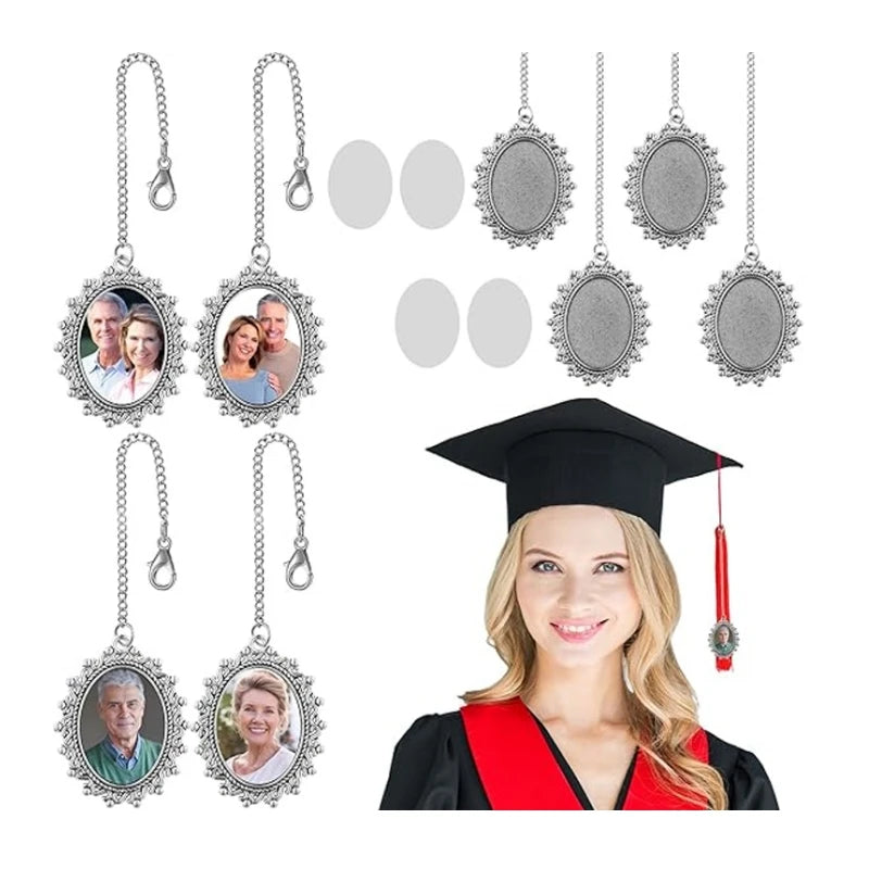 Customized Blank Pendants Memorial Photo Sublimation Graduation Cap Charms