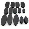 Oval Black Plastic End Cover Tube with Round Furniture Leg Hole Plug for Steel Inserts for Furniture Fittings
