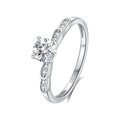 Hot Sale Silver Jewelry 5mm Moissanite Rings Wholesale 925 Sterling Silver Flower Zirconia Cz Engagement Wedding Ring for Women