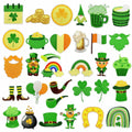 New Hot  Light Green Iron on Embroidered St Patrick Day  rainbow Hat Heart Four Leaf Clover Patch for T-shirt Hoodies