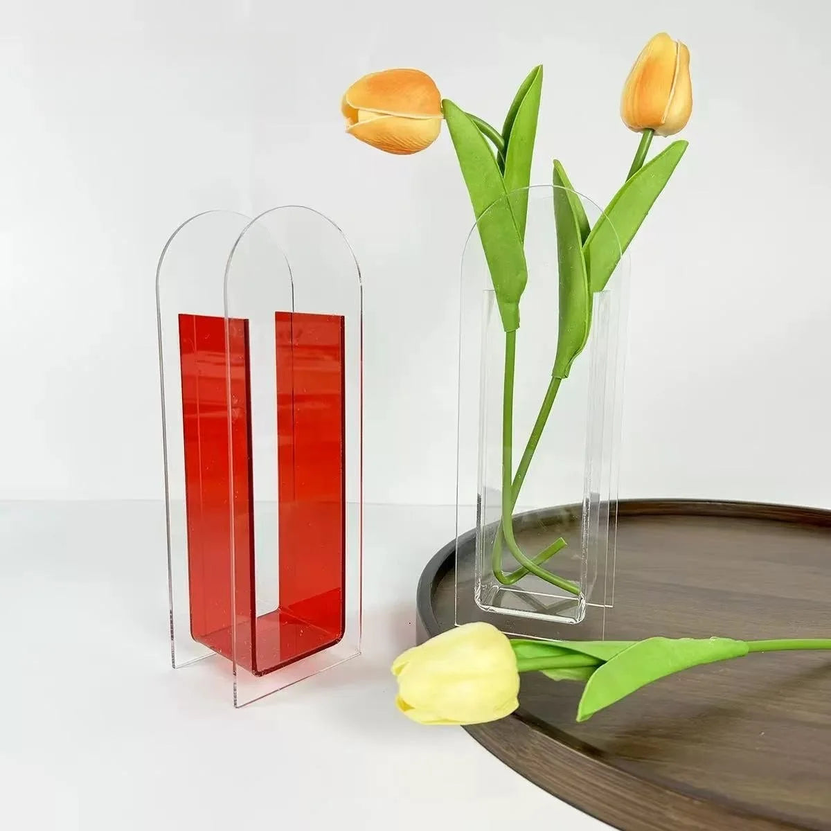 Delicate Acrylic Color Vase Table Top Hydroponic Flowers Drop Proof Vase Wholesale
