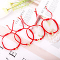 Trendy Red Black Rope Weave Alphabet Bracelets 18K Gold Plated Stainless Steel Solid 26 English Letter Bracelets
