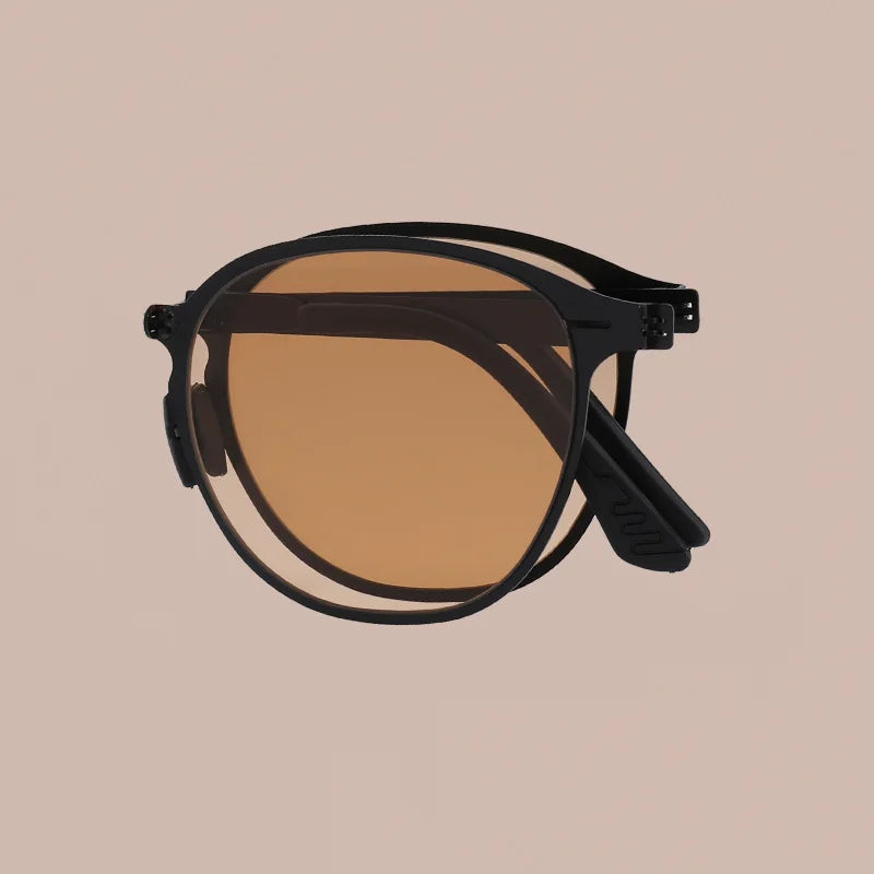 2023 Latest Folding Metal Glasses Personality Sunglasses Fashion Lightweight Women Men Shades Metal Sunglasses