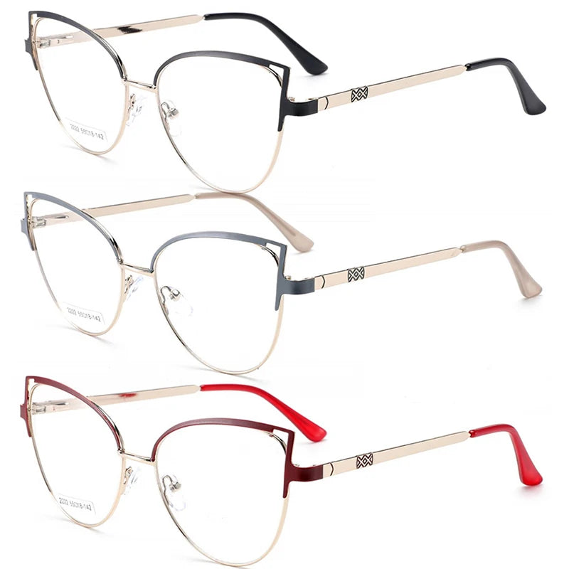 2023 Newest Cat Eye Metal Prescription Glasses Optical Frames Women Men Eye Frames Optical
