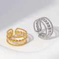 BM 304 Stainless Steel Women's Non-fading Open Adjustable Ring