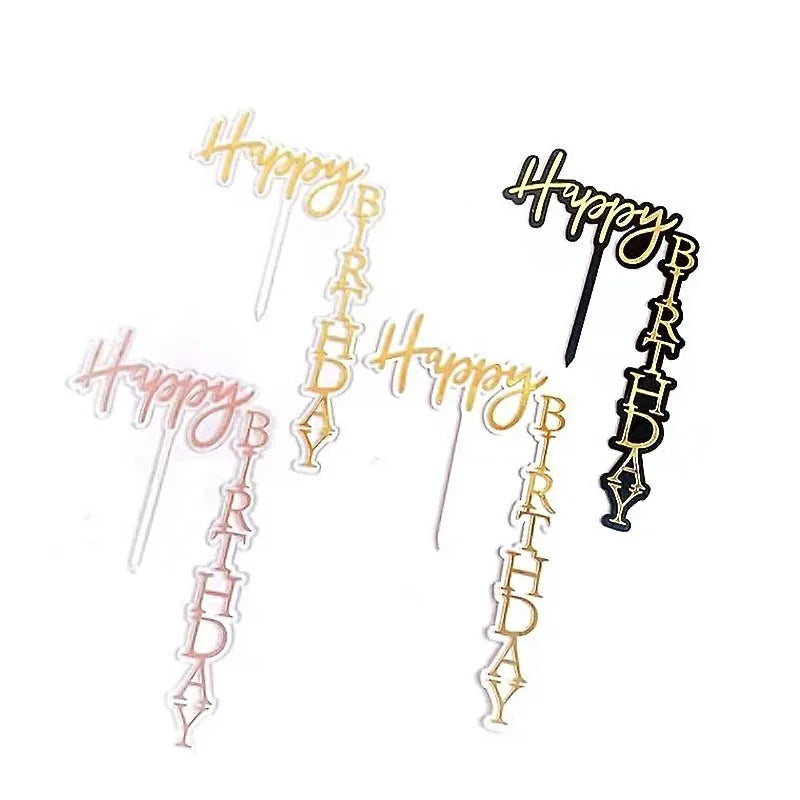 Acrylic Suspended Cake Decoration Insert Net Red Right Angle Gold Side HB Insert Card Birthday Dessert Table Dress up