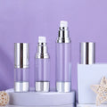 Wholesale Silver Serum Oil Tube 15ml 30ml 50ml 100ml Empty Airless Pump Bottles Plastic Bottles Skincare Cosmetic Packaging