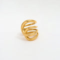 Fenny 18K Gold Plated Waterproof&No Fade Chunky Statement Fashion Big Wide Multi-layer Opening Stainless Steel Wholesale Jewelry