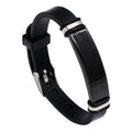 Hot Sale Men's Black Stainless Steel Fashion Bracelet with Adjustable Silicone Buckle Blank Bangles