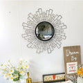 60cm Contemporary Creative Design Metal Frame Wall Mirrors Modern Art Decor Black Round Mirror Dropshipping in Bulk Quantities