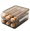 3 Layer Plastic Stackable Storage Egg Rack Reusable Egg Organizer Drawer Box with Lid for Kitchen Refrigerator