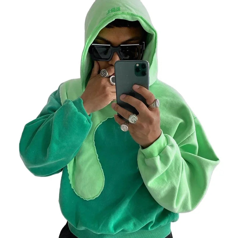 Wholesale Designer Men Hoodie Justin Bieber Tai Chi Color Block Custom Cotton Fleece Sweatshirt Hoodies for Men