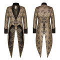 Punk Rave Mens Gothic Tailcoat Jacket Black Brocade Steampunk Aristocrat Regency  Medieval Renaissance Jacket Victorian Coat
