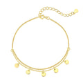 OAHLAN Fashion Jewelry 925 Sterling Silver 18K Gold Plated Simple Dainty Small Sequins Double Layered Bracelets for Women Gifts