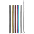Customizable 304 Short Metal Stainless Steel Reusable Cocktail Drinking Straws With Cleaning Brush