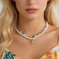 2Pcs/Set Bohemia Colorful Seed Beads Necklace for Women Trendy Lady Daily Wear Imitated Pearl Choker Accessories Fashion Jewelry