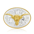 Guaranteed Quality Belt Accessaries Custom Belt Buckle Metal Saddle Horn Shape Double Plating Western Conchos Belt Buckle