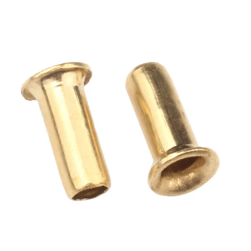 M3 - M6 Copper Brass Eyelet Nail 2mm 3mm 16mm 20mm Hollow Tubular Rivets for Grommets Connecting Metal