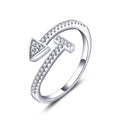 Wholesale Fashion Jewelry Hot Selling Ring Rhodium Plated 925 Sterling Silver Open Wedding Statement Rings for Women