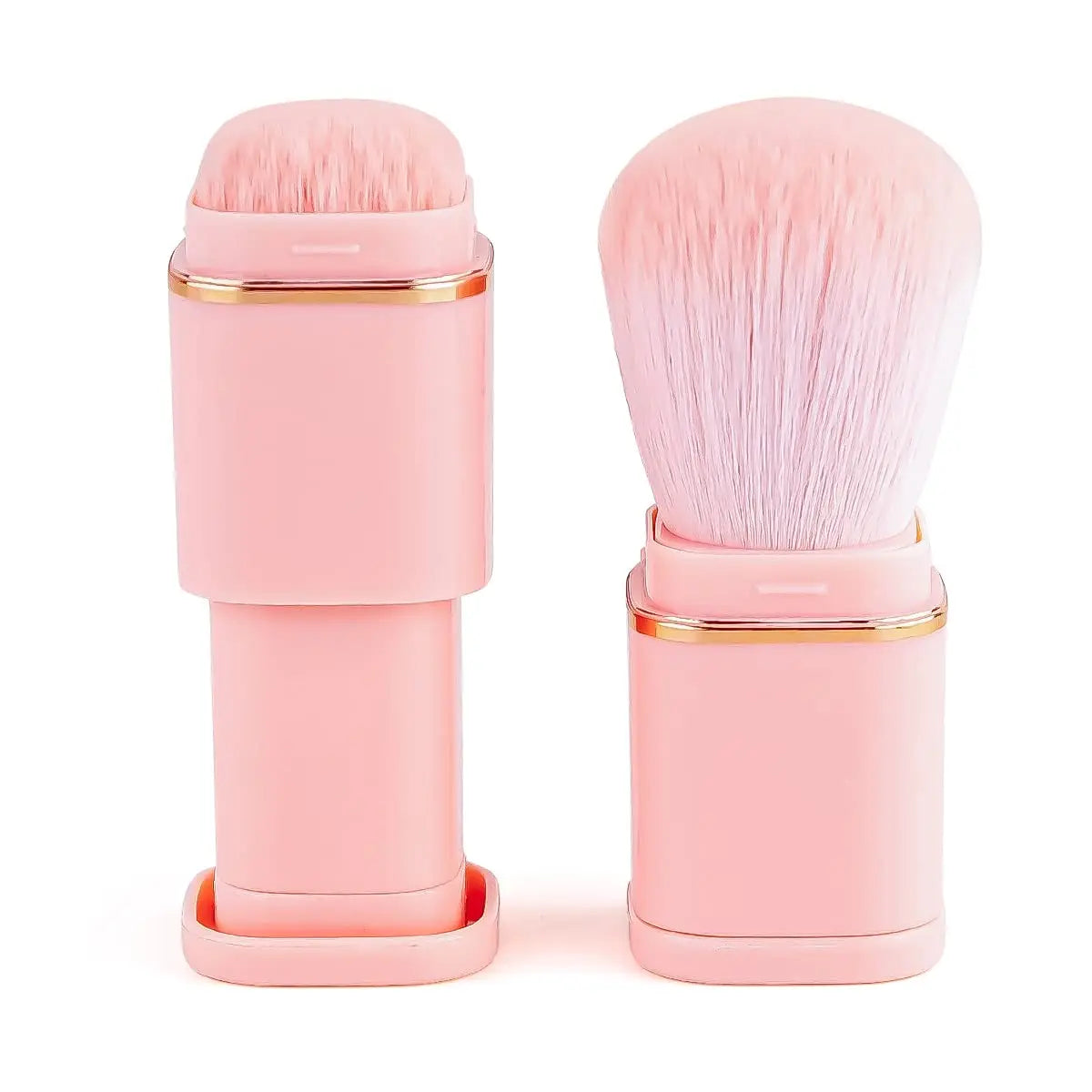 Customizable Retractable Kabuki Makeup Portable Travel Face Blush Powder Foundation Sunscreen Cover for On-the-Go Blush