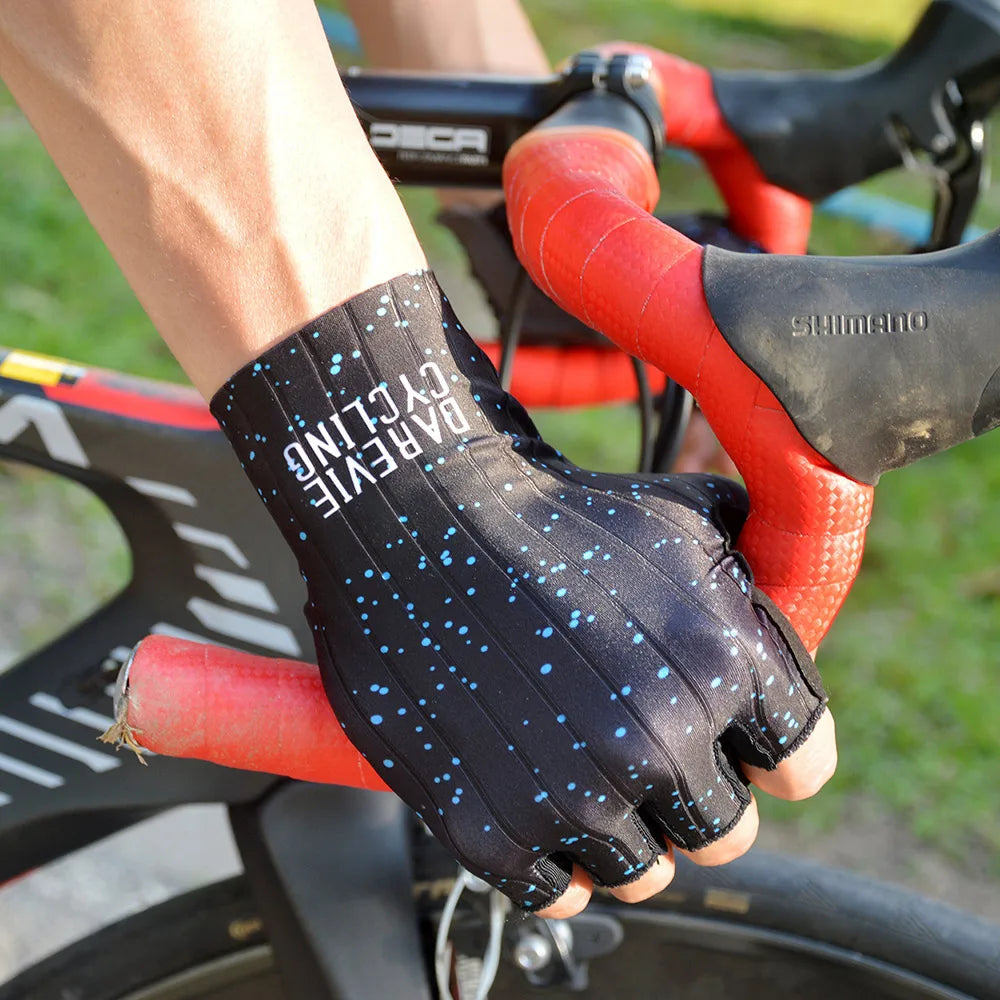 Darevie Customize Half Finger Aero Cycling Gloves Breathable Anti-Slip Quick Dry High Speed Racing Gloves
