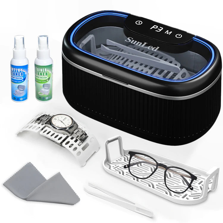 Sunled Benchtop 550ml 35w 25w 15w Portable Mini Digital Dental Mini Ultrasonic Cleaner with 5 Gears Timer and Degas Feature