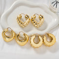 Dubai Custom Jewelry Statement 18k Gold Plated Heart Chunky Statement Chunky Hoop Earrings Women