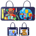 Montesori Toys Educational Felt Toddler Busy Board for Toddlers Autism Sensory Busy Board Backpack with Buckles