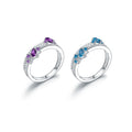 Abiding Bands Ring Natural Amethyst Gemstone Topaz Customize Fashion 925 Sterling Silver Jewelry Women Rings for Wedding