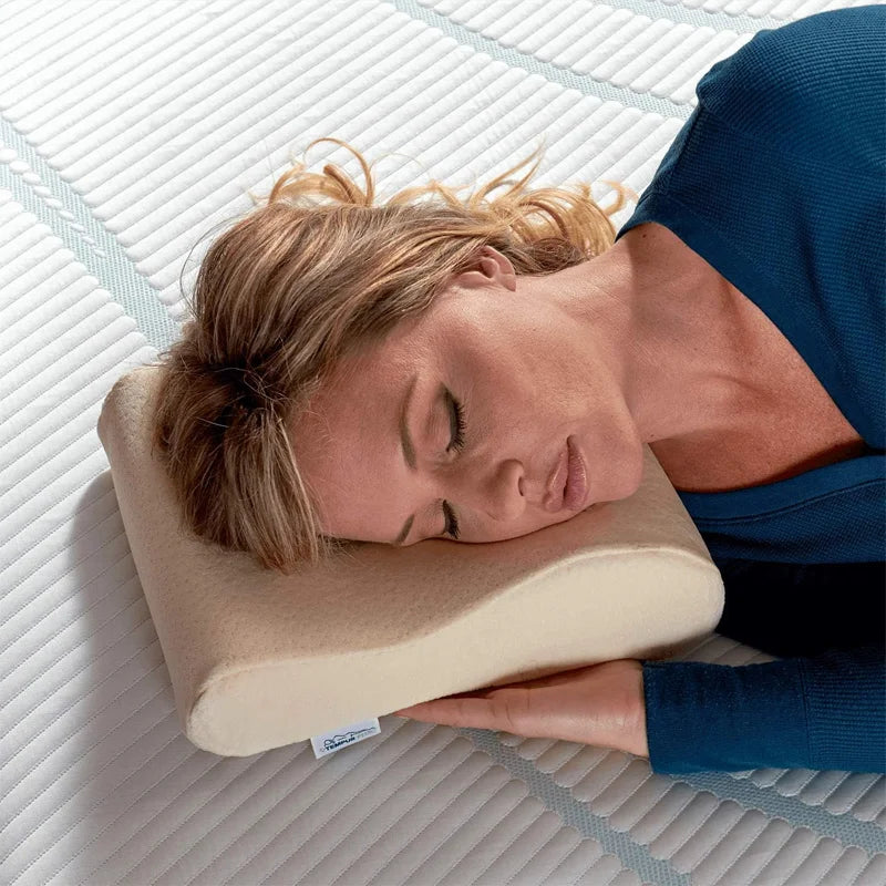 Bed Side Back Stomach Sleep Orthopedic Cervical Contour Ergonomic Memory Foam Pillow Modern Geometric Design Home Use