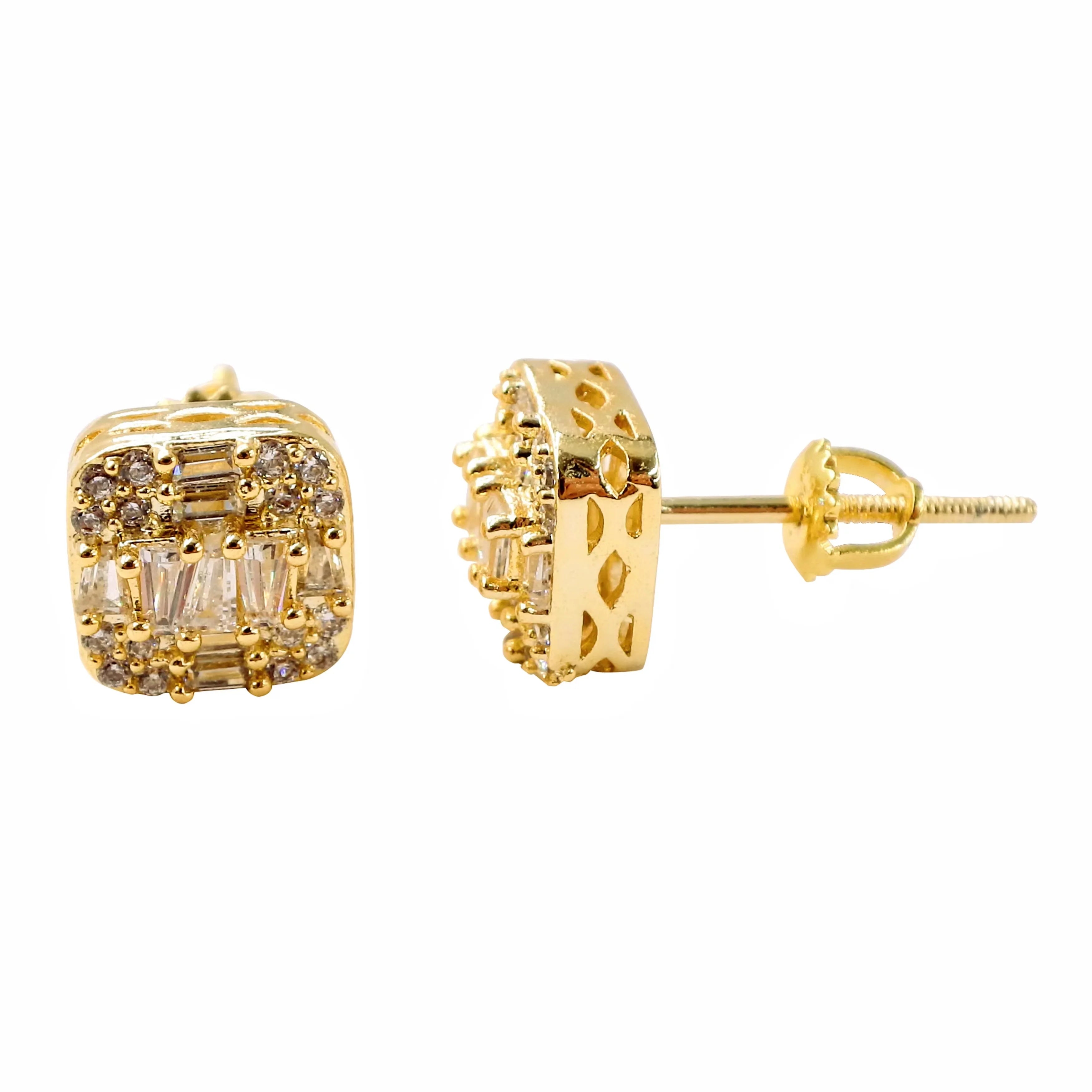 Designer Screw-back Earrings Hip Hop Earrings Cubic Zircon for Woman  2021 Fashion Jewelry