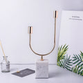 Nordic Style Popular Candlestick for Wedding Party New Design Fancy Marble Candle Jar Custom Stone Stitching 3 Candlesticks