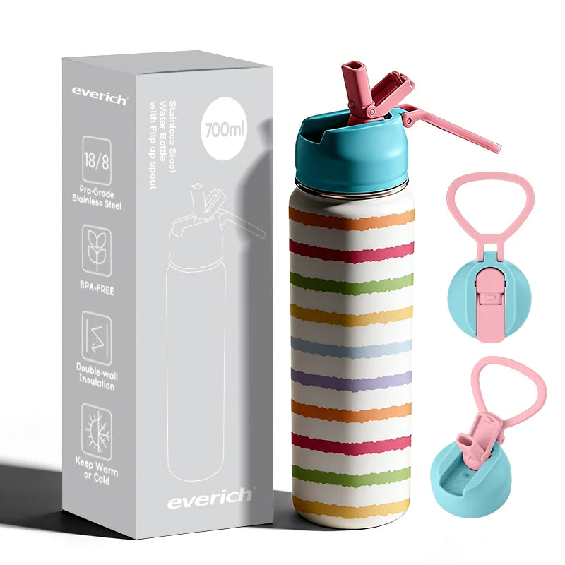 Free Sample Double Wall Vacuum Insulated Wide Mouth Stainless Steel Sports Water Bottle Customization Color