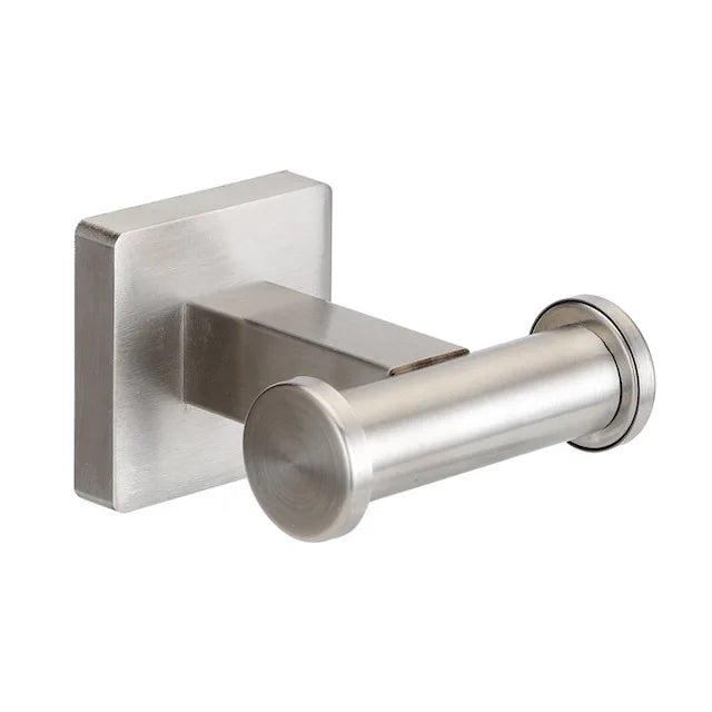 OEM Silver Double Metal Hook Stainless Steel Towel Holder Bathroom Robe Towel Hook Bathroom Accessories