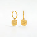 New PVD Gold Plated Square Texture Hoop Earring Stainless Steel Earring High End Tarnish Free Jewelry