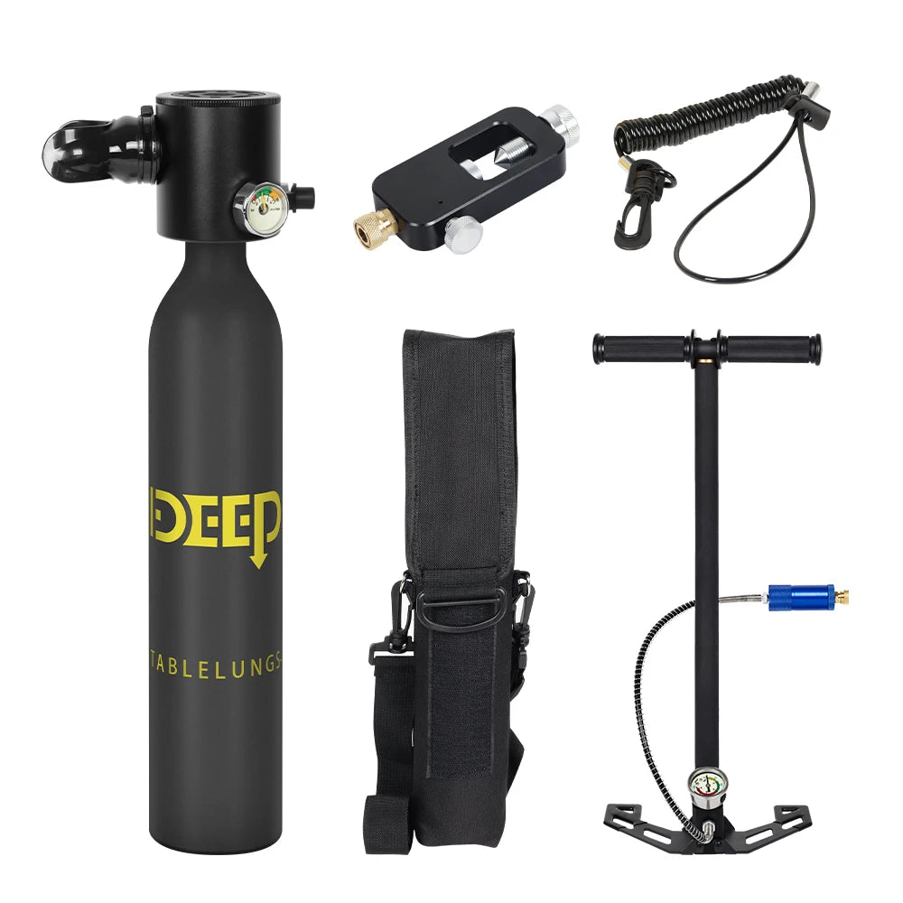 DIDEEP Profession Portable Mini Black  Snorkel Lung tank for Diving