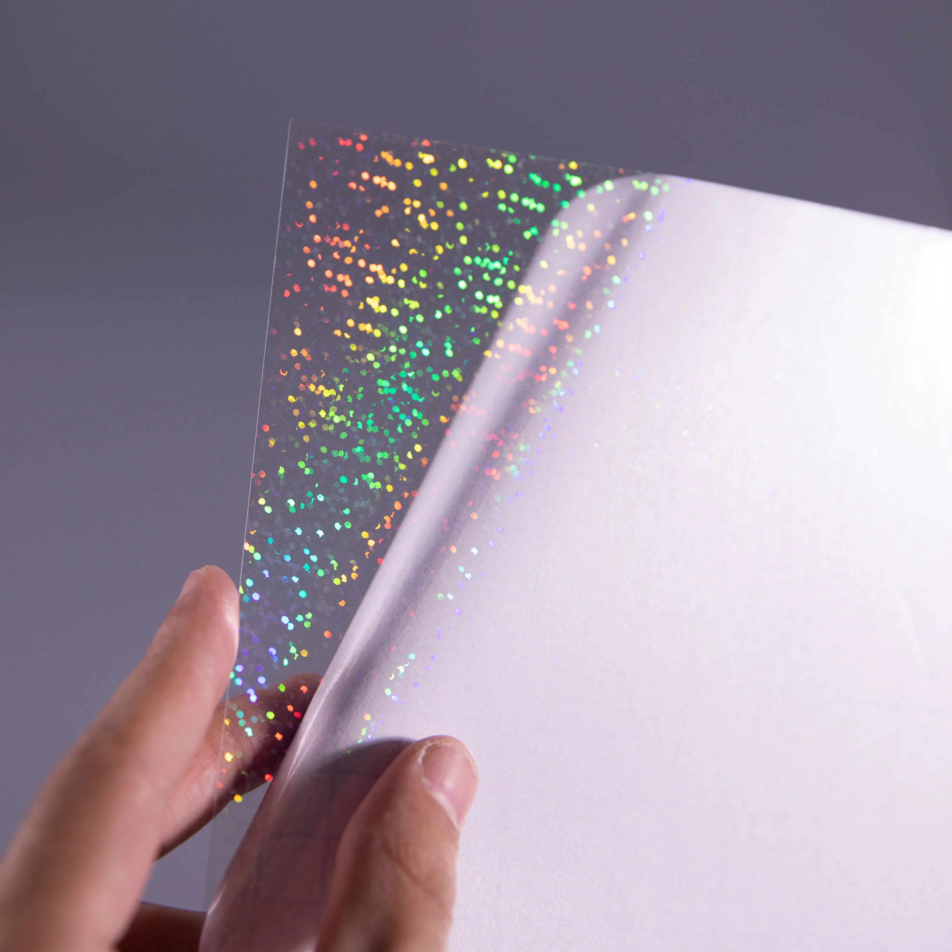 Flexography Wholesale Cold Laminating Film A4 Size Holographic  Point Overly Film Cold Lamination Film for Protect Photos