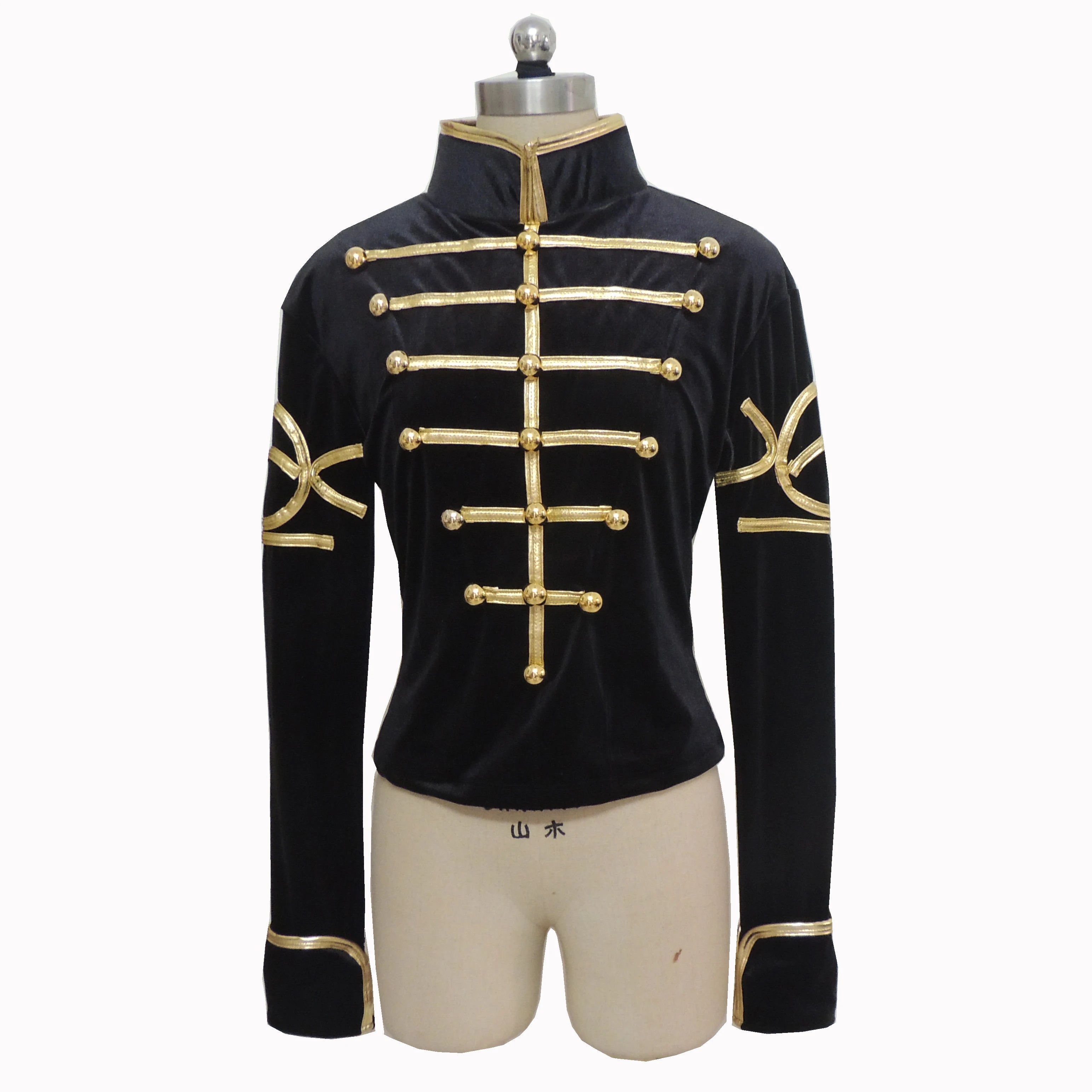 Mans Dance Jacket Boys Royal Blue Velvet Long Sleeve Ballet Jacket Performance Costume Man's Stage Prince Ballet Tunic