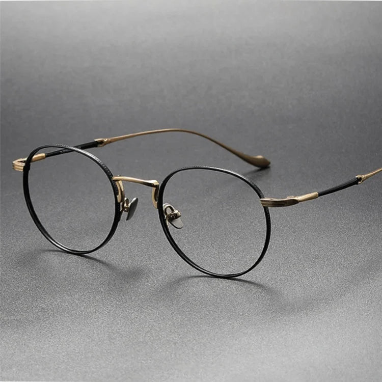 Mini Small Round Titanium Optical Reading Glasses Unique Solid Pattern Spectacles Eyewear for Women