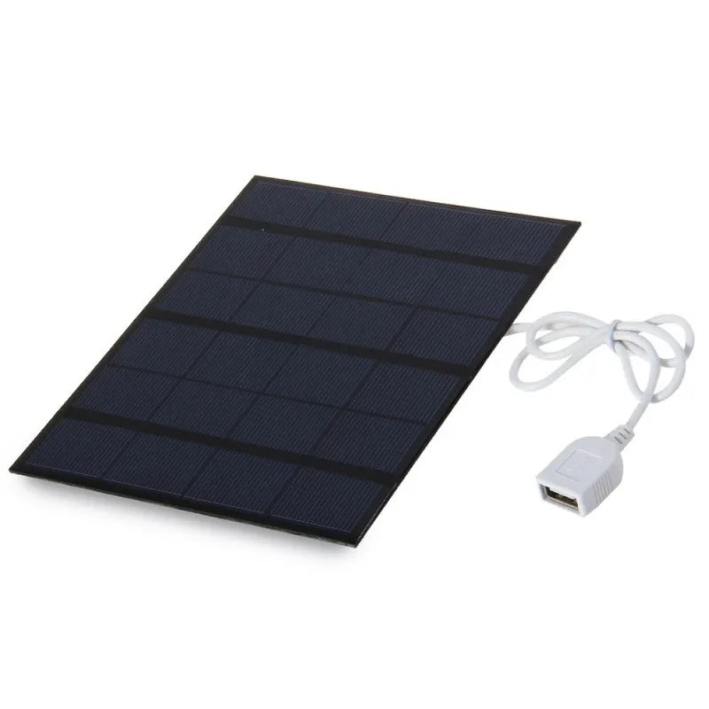 BUHESHUI 6V 3.5W 165*135MM Polycrystalline Silicon Mini Solar Cell Panel With USB Charging Cable for Outdoor Fans/Mobile/Power B