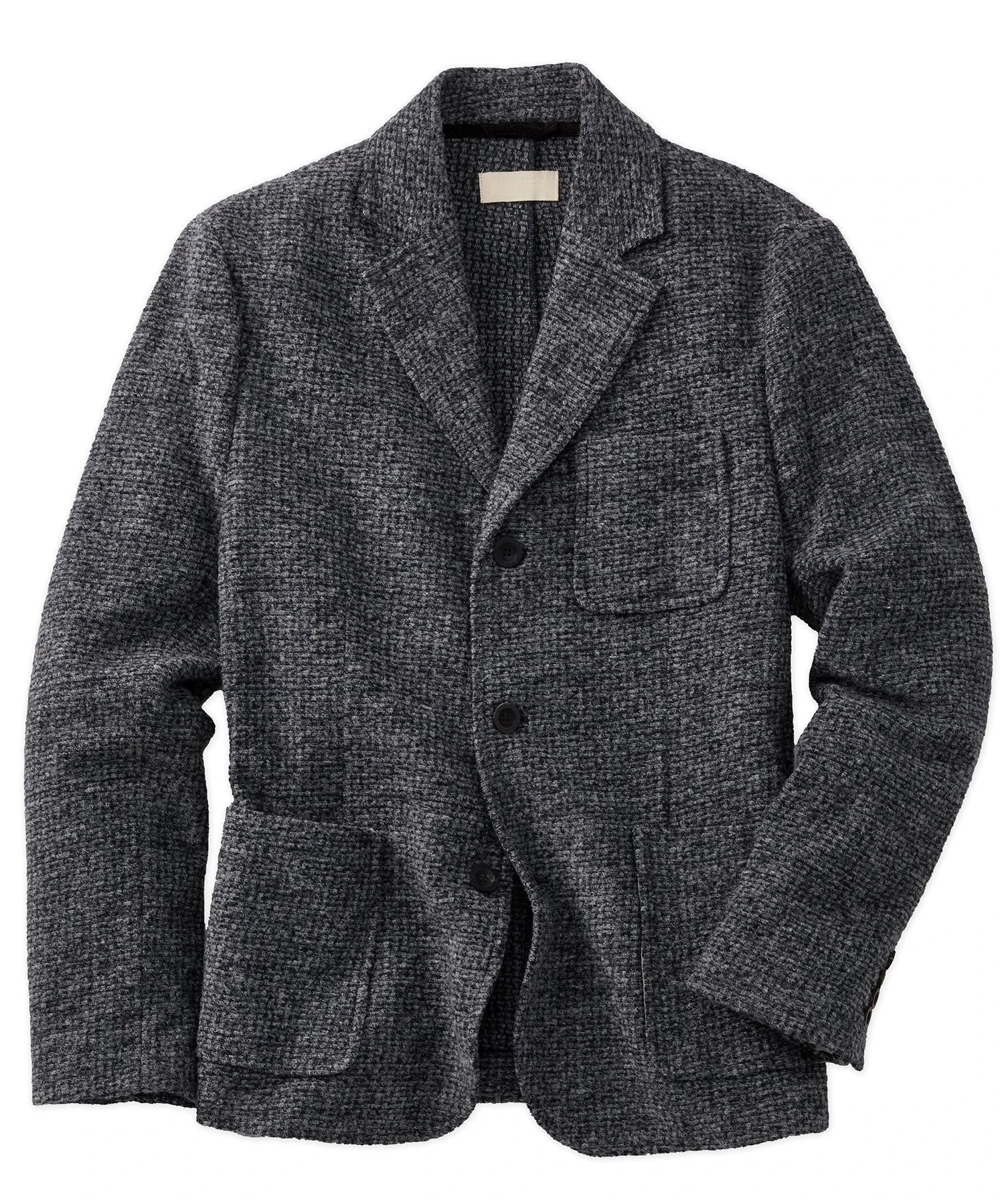 Soft Wool-Blend Blazer with Button Decoration Winter Cardigan Style Knit Wool-Blend Blazer Cardigan