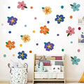 Bohemian Style Simple Flower Stickers Self Adhesive for Refrigerator Children's Room Environmental Wall