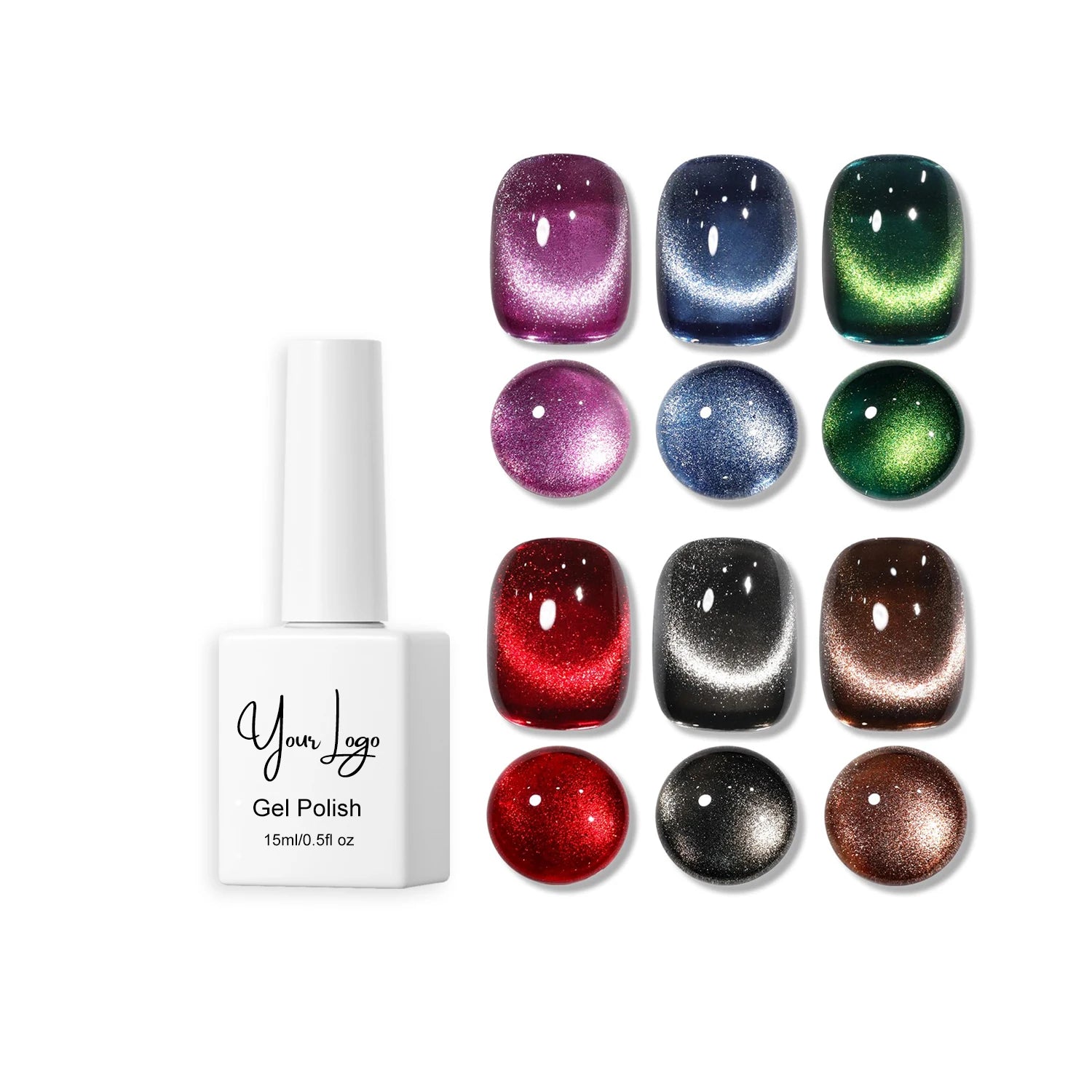 Kudan Jelly Red Glitter Cat Eye Gel Nail Polish Set Cat Eye for Christmas Nails Salon Gel Manicure and Nail Art DIY at Home